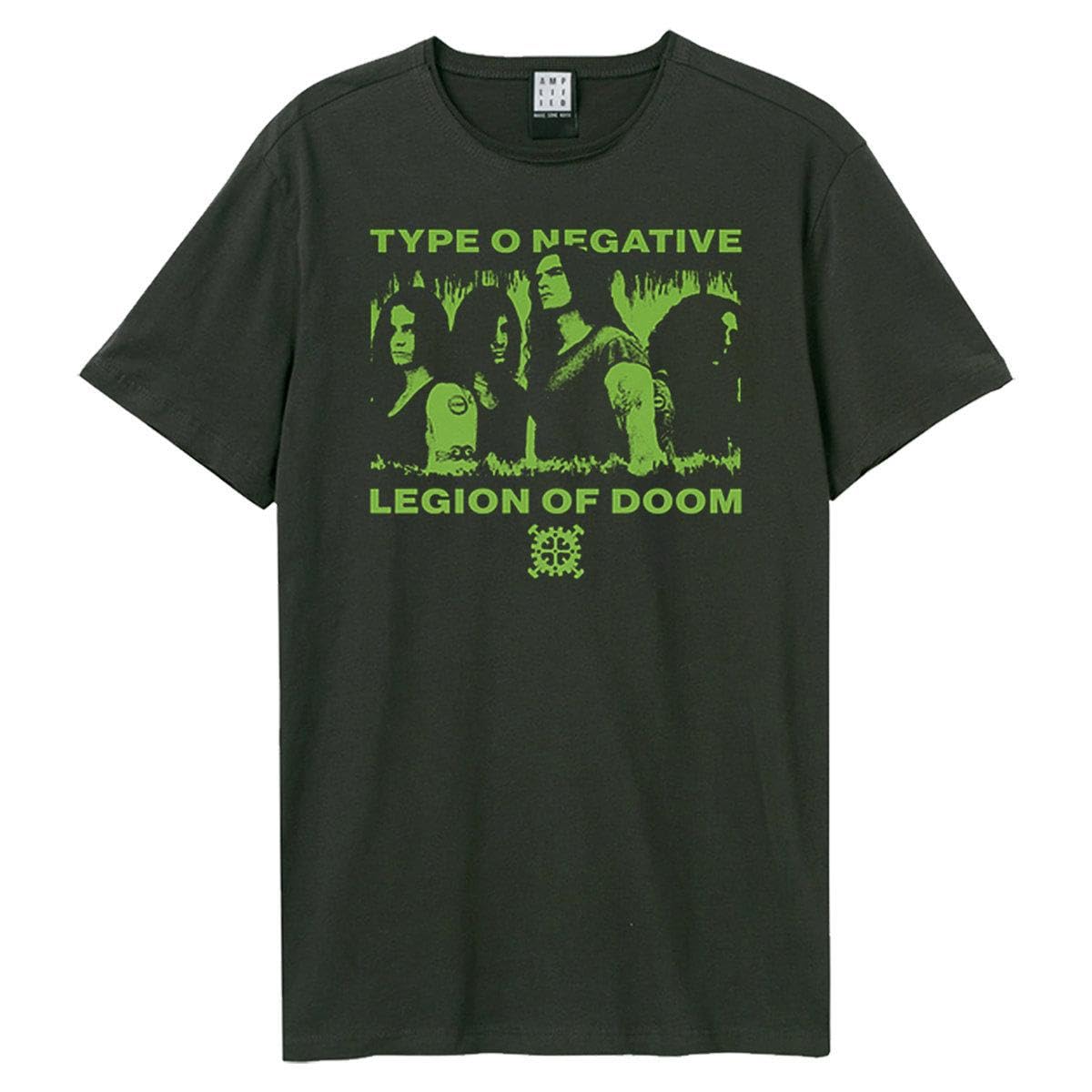 Amplified Men's Charcoal Unisex Adult Legion Of Doom Type O Negative T-Shirt (L) (Charcoal)