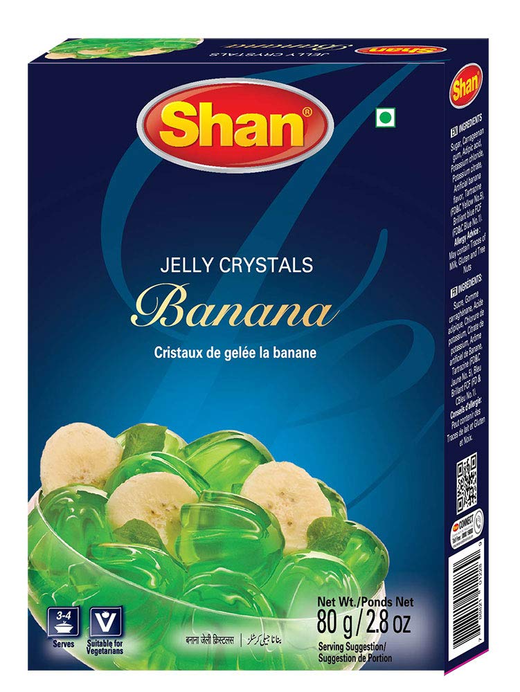 Shan Custard Powder Banana 7 oz (200g) - Flan en Poudre la Banane - Essential Dessert for any Occasion - Suitable for Vegetarians - Airtight Bag in a Box (Pack of 6)