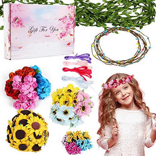 Couronne de fleurs pour enfants et filles DIY Cover