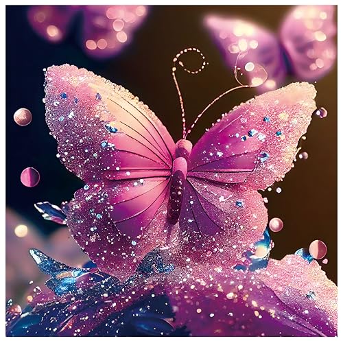 CREAFOMIFE Puzzle 1024 pièces pour Adultes Papillon Rouge