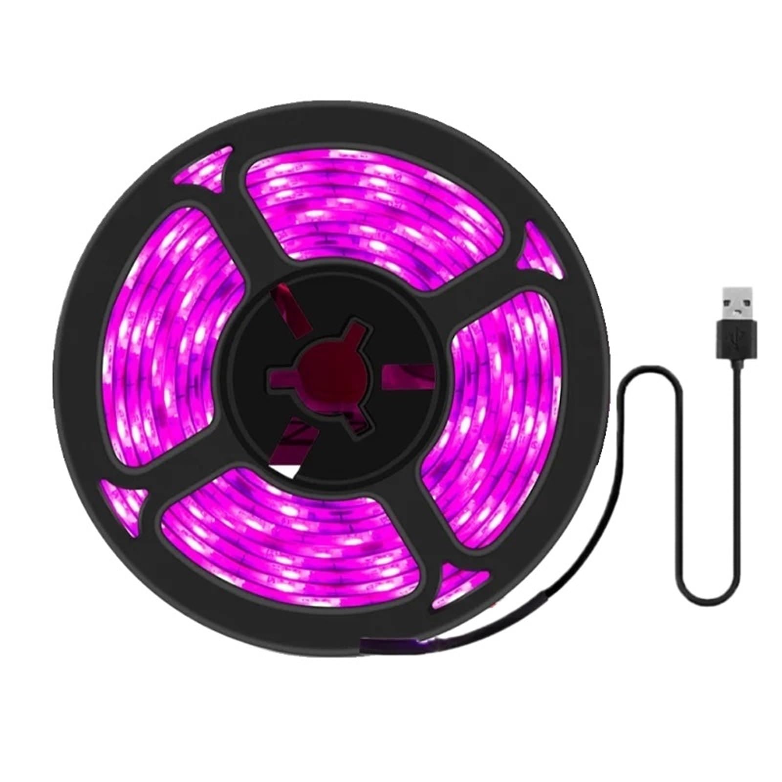 1 szt. Taśma świetlna LED do uprawy pełnego spektrum USB 0,5 m 1m 2m 2835 Chip LED Phyto lampa do roślin kwiaty hydroponika szklarnia (bez wodoodporności, UV, 0,5 M)