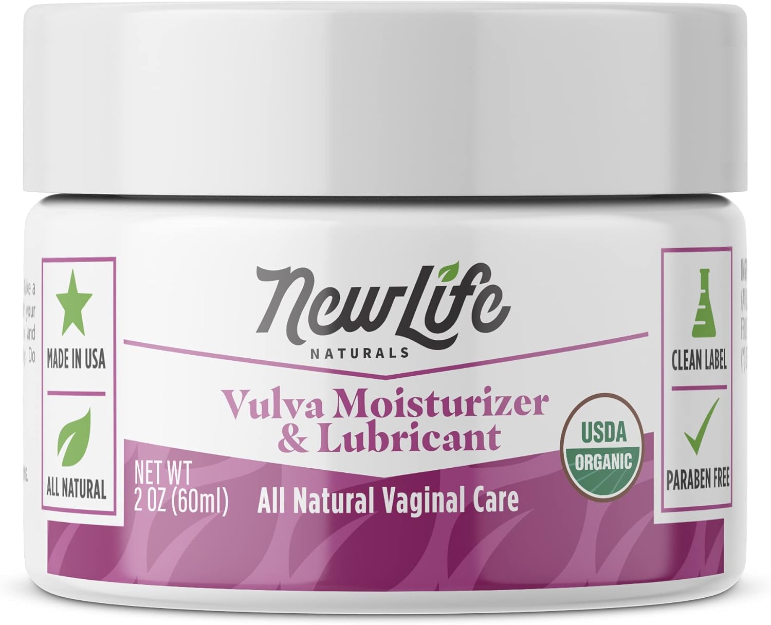 NewLife Naturals USDA Certified Organic Vulva Cream Vaginal Moisturizer & Menopause Support