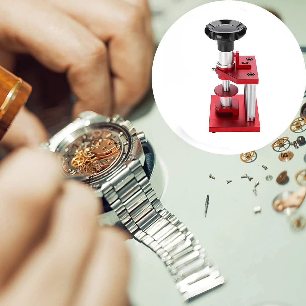 Herramienta de reparación de relojes, máquina de prensa de cubierta trasera para bisel y funda, dispositivo de tapado de alta precisión para reparación de relojes, suministros esenciales para
