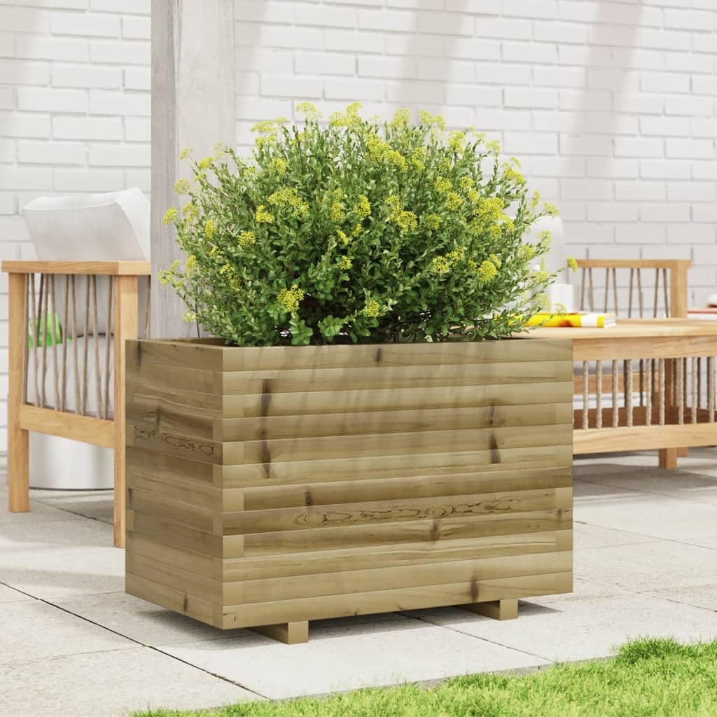 Fioriera in legno di pino impregnato in autoclave, 70 x 40 x 49,5 cm, fioriera in legno per giardino e terrazza