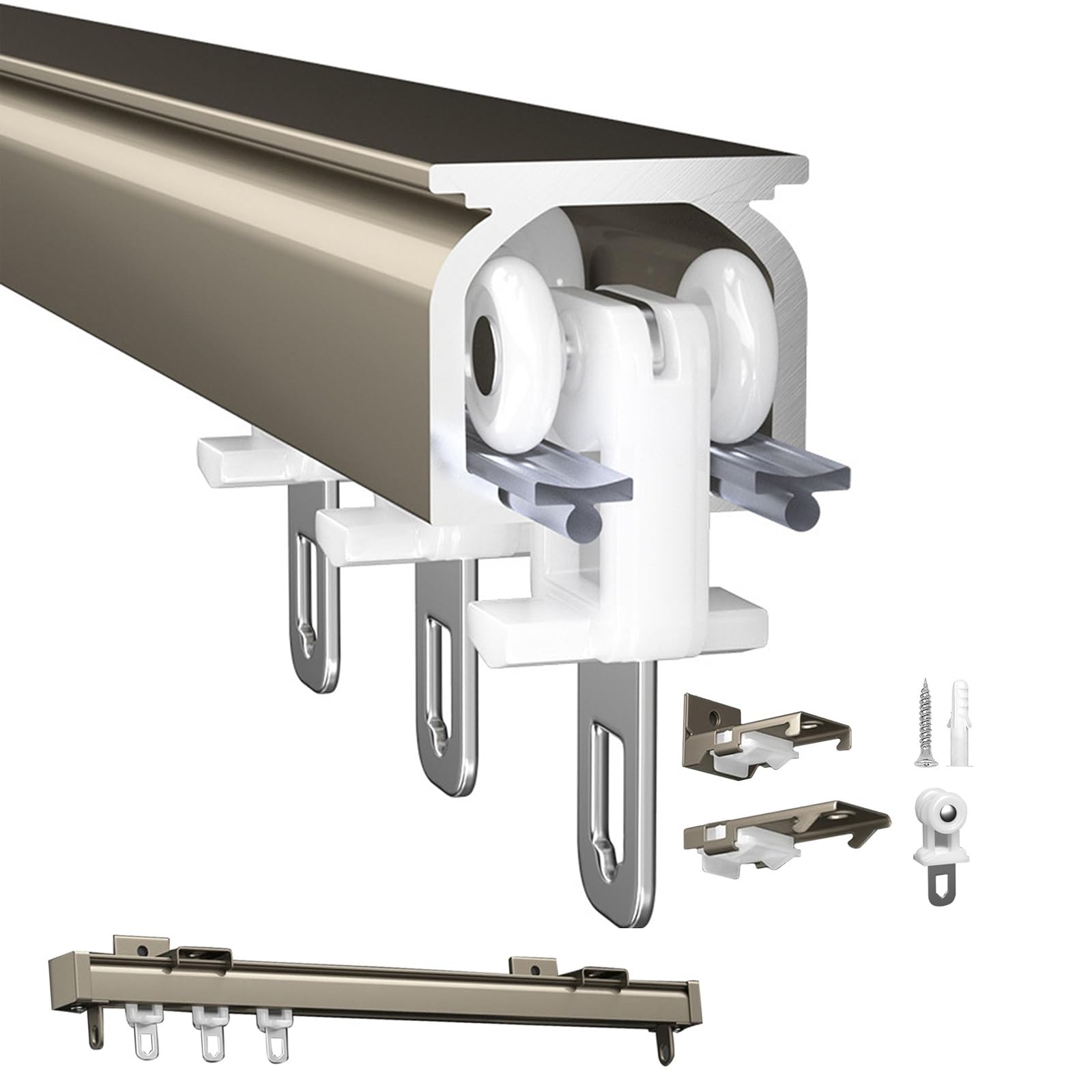 Leichtes, robustes Aluminium-Montageschienen-Set, 1 m - 6 m, für Decke oder Wand, ideal zum Halten von Akustikplatten und Raumteilern, langlebiges und vielseitiges Design