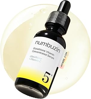 numbuzin No.5 Vitamin Concentrated Serum, Glutathione & Vitamin Serum, Korean Skincare, Tranexamic Acid 4%, Niacinamide 5%, Glutathione + Vitamin C Complex for a Radiant-Looking Glow 1.01 fl oz