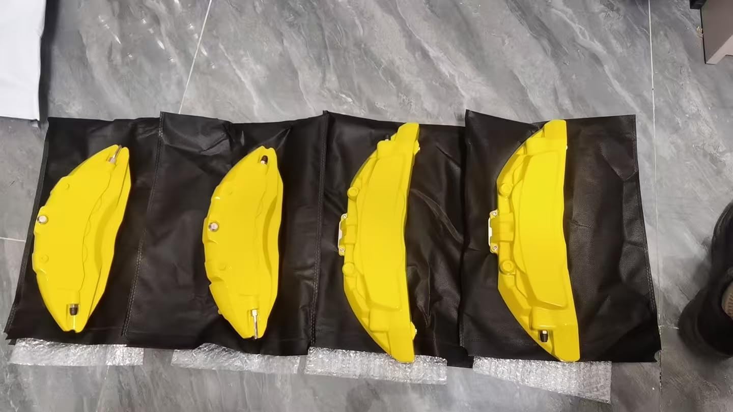 Yellow 4Pcs Aluminum Alloy Brake Caliper Covers Compatible with Range Rover/Land Rover DEFENDER/DISCOVERY/SV SE Front &Rear Performance Automotive Accessory