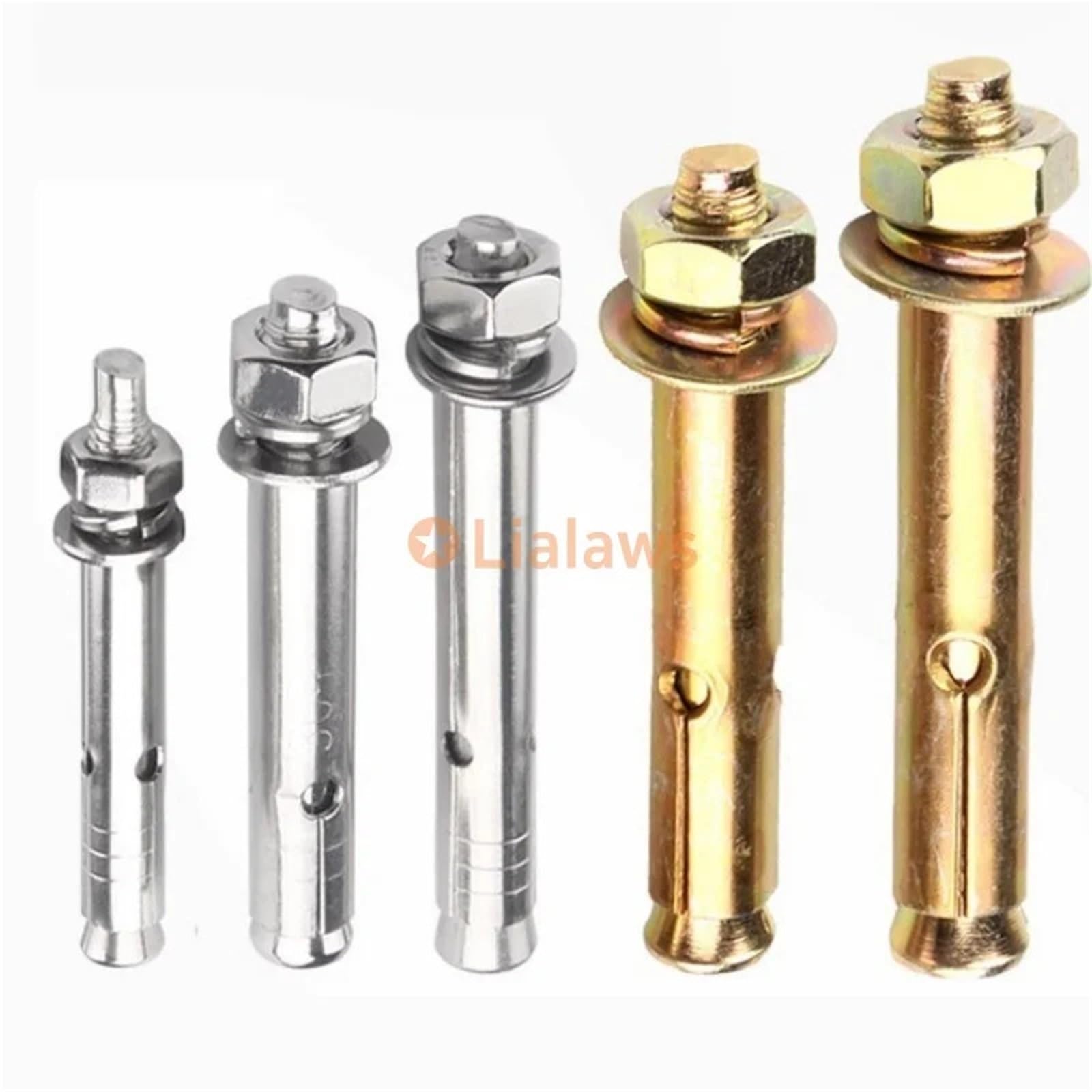 Dübel 10mm Edelstahl-Dehnschrauben, farbiger Zinksockel, eingebauter Betonanker, Bolzen, Hakenbolzen(304 Stainless Steel,250MM_M20(1PCS))