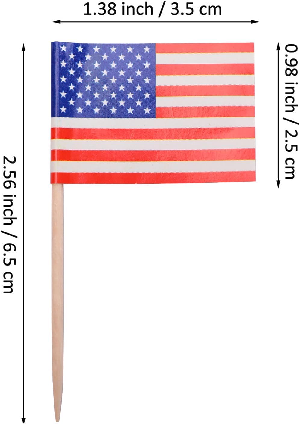 100 pcs US American Set sea, land, air, military toothpick flag Mini Small Army Armed Cupcake Toppers Stick Flag Decorations for Memorial Day,Veterans Day Decoration - Image 3