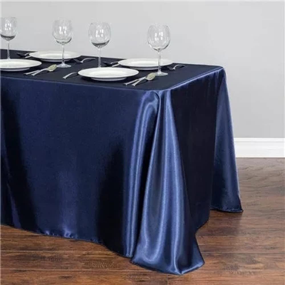 Nappe en satin de couverture de table pour festival bleu foncé 145x250