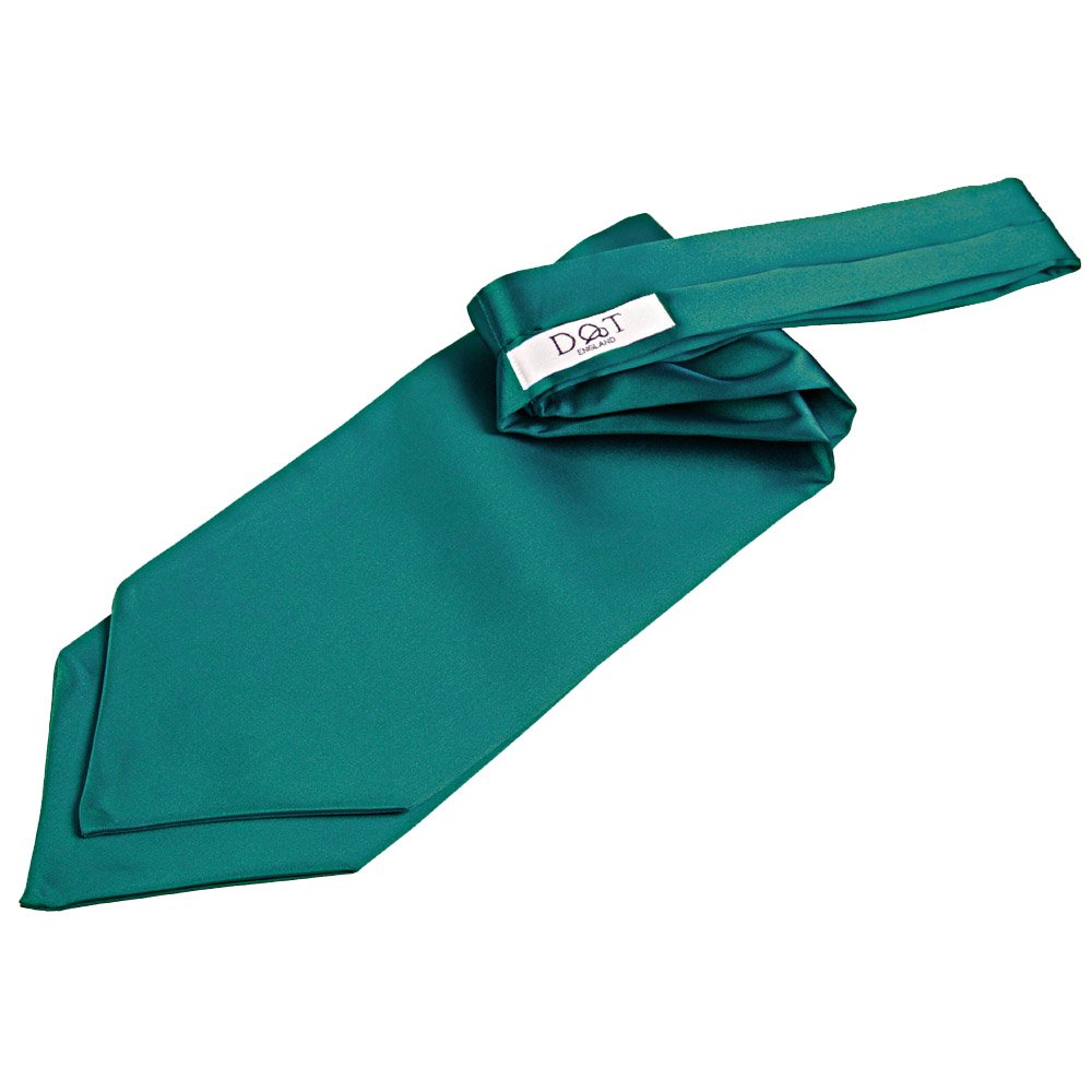 DQT Mens Plain Satin Self-Tie Ascot Cravat – Wedding Groom Formal Suit - Teal