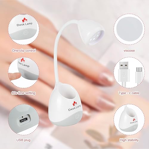 Miniatura 2 de Janedream Lámpara de uñas LED UV de 36 W con rotación de 360  mini secador de uñas recargable en gel X lámpara de uñas y esmalte con soporte para