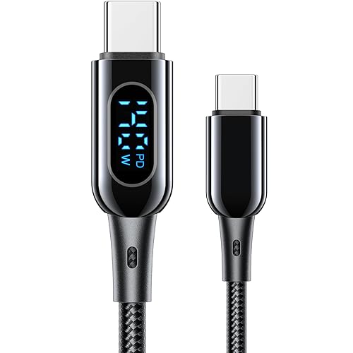 DC02 - Cable USB C  100 W PD 5A carga rápida, pantalla LED, cable trenzado de nailon tipo C para Samsung Galaxy S23S22S21S20, MacBook AirPro, iPad