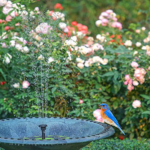 AISITIN Fontein op zonne-energie, met 3,0 W, groen zonnepaneel, vijverpomp, waterpomp op zonne-energie, drijvende fonteinpomp met 6 fonteinstijlen voor tuin, vogelbad, visreservoir - Image 4