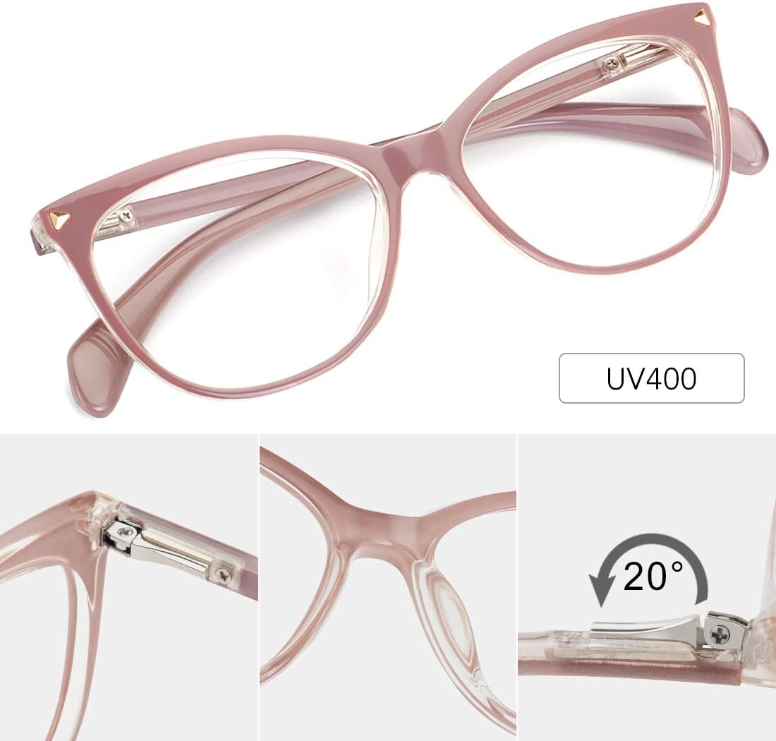 MEETSUN Non Prescription Glasses Frames For Women，Retro Cateye Fake Eyeglasses HD Clear Lens
