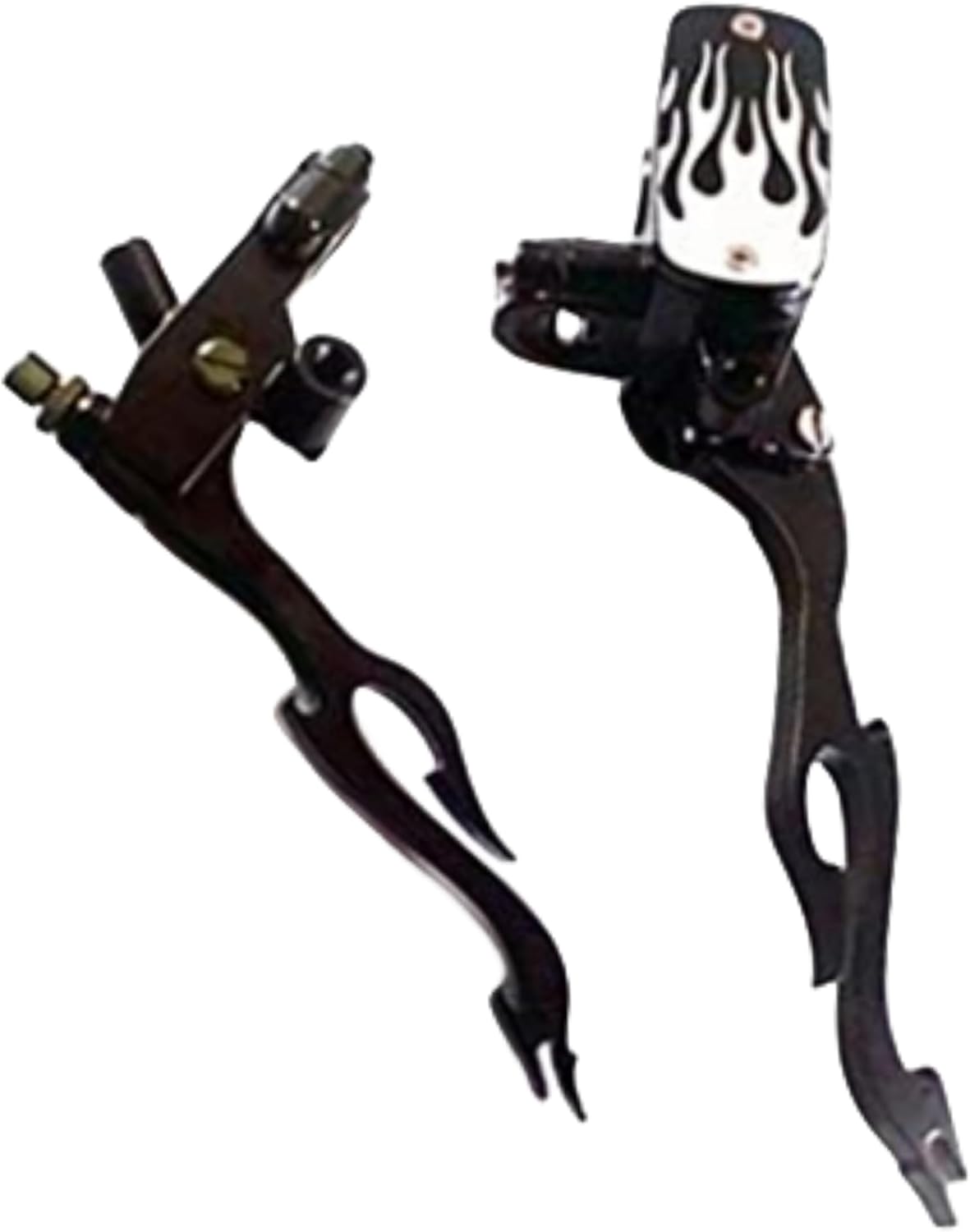 Black Flame 1" 25mm Handlebar Master Cylinder Reservoir Brake Clutch Lever for Harley Honda Kawasaki Suzuki Cruiser Custom