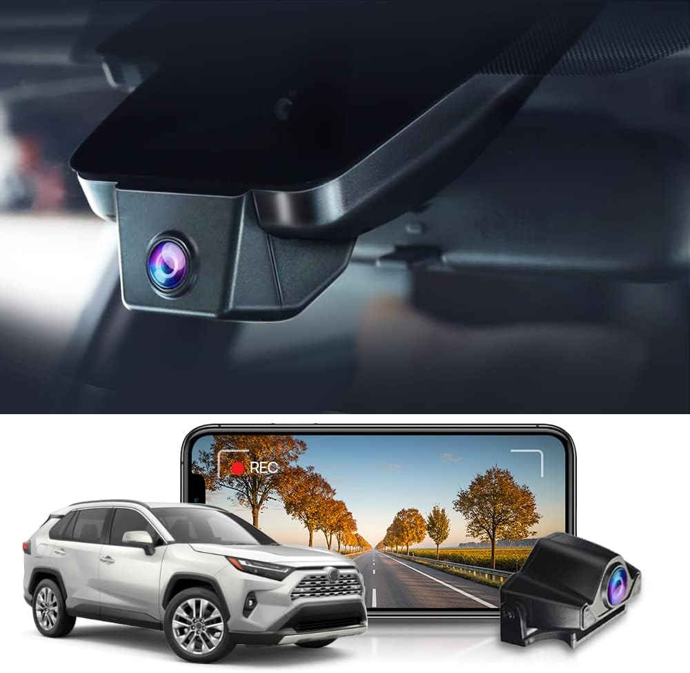 FITCAMX Frente 4K Trasero 1080P Dash CAM para Toyota RAV4 2022 2023 LE ...