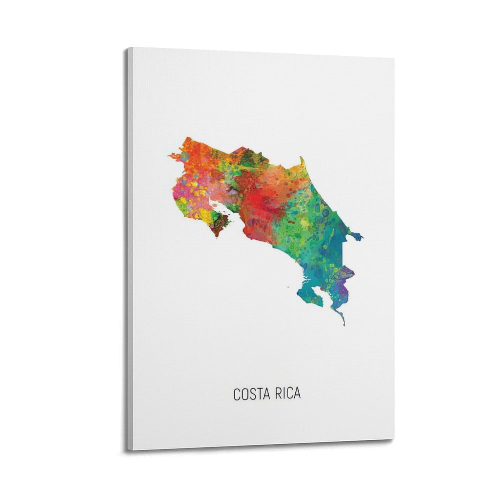 MJZLQN Map Poster Of Costa Rica With Watercolor Poster Decorative Painting Canvas Wall Posters And Art Picture Print Modern Family Bedroom Decor Posters 24x36inch(60x90cm)