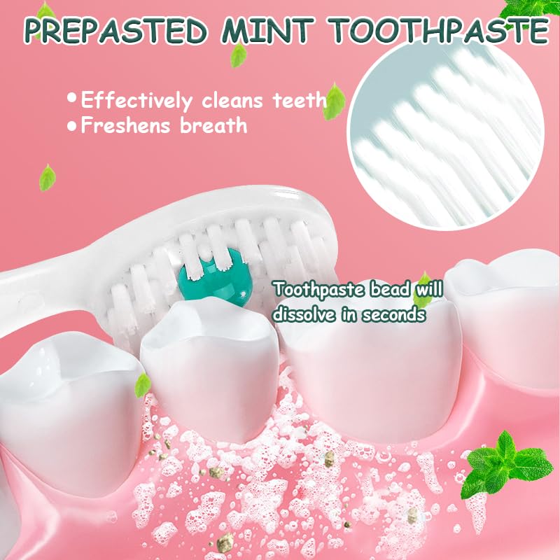 Mini cepillo de dientes desechable Cepillo de dientes de viaje con pasta de dientes Menta portátil 20pcs (20) 3
