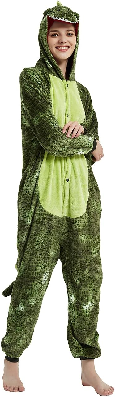 Adult Dinosaur Onesie Costume Outfit Women T-rex Animal Pajama Halloween Unisex (YULING, X-Large) - Image 2