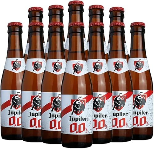 Jupiler Belgian Alcohol Free Beer case of 250ml Bottles 0.0% ABV | Beer gift | Lager muti pack (Pack of 12)