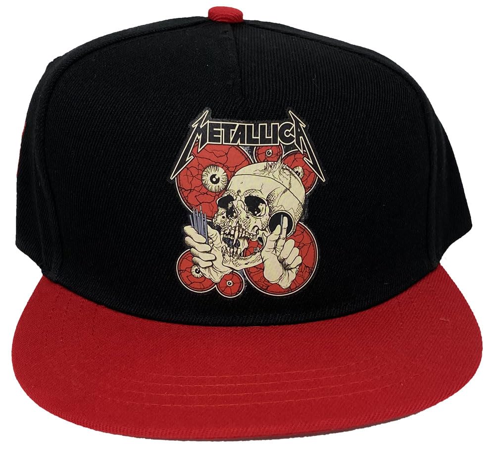 Iron Maiden Men's Black Metallica The Shortest Straw Red Eyes Snapback Baseball Cap One Size