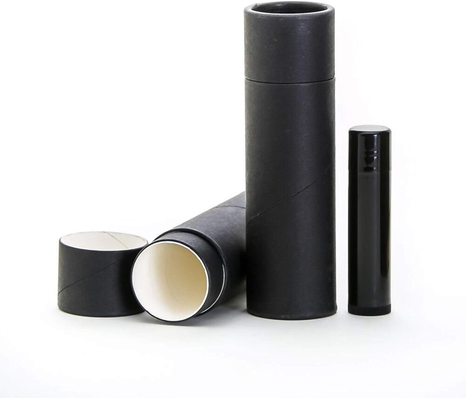 2 OZ Black Kraft Paperboard Lip Balm/Deodorant/Cosmetic/Lotion Tubes (50)