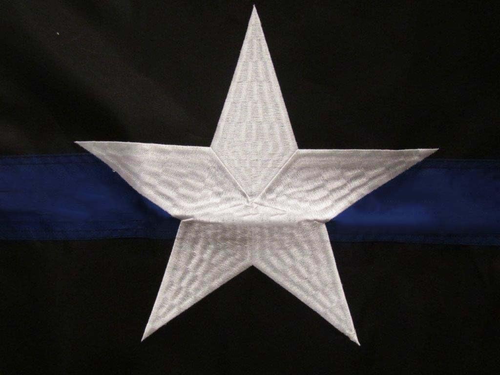 AES 3x5 Embroidered Police Thin Blue Line Texas State 220D Nylon Flag 3'x5' Clips Fade Resistant Double Stitched Premium Penant House Banner Grommets