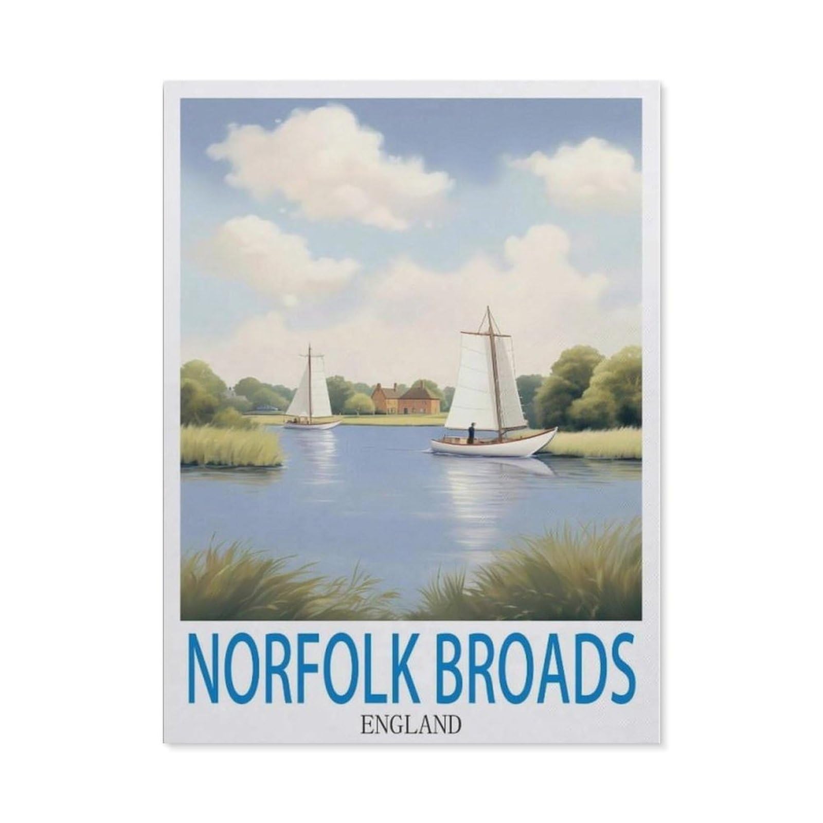 BEAYODKP Diamond Painting Kits ，Norfolk Broads England（40 x 50 cm）