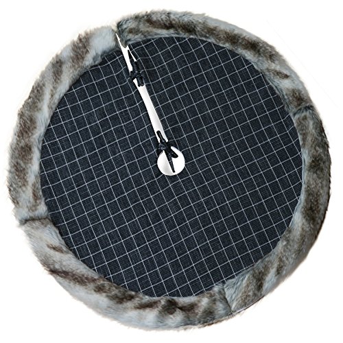 Wewill 36'' Red Buffalo Plaid Thick Christmas Tree Skirt With Faux Fur Trim Border Double Layer Xmas Tree Skirt Holiday Decorations Themed With Christmas Stockings(Not Included)  (Style 2) #TOP1