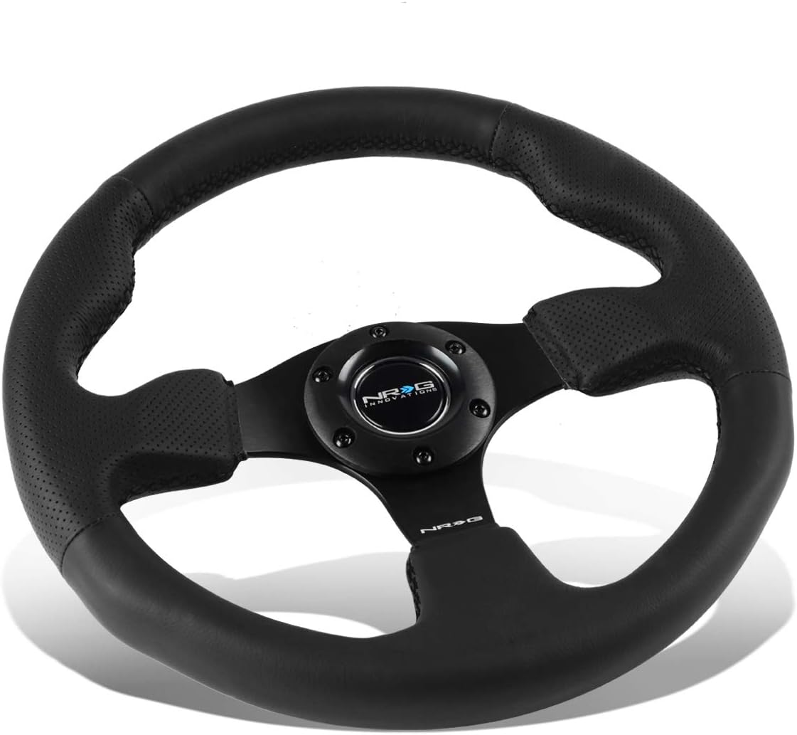 RST-012R 320mm Race Style Leather Steering Wheel with Black stitch