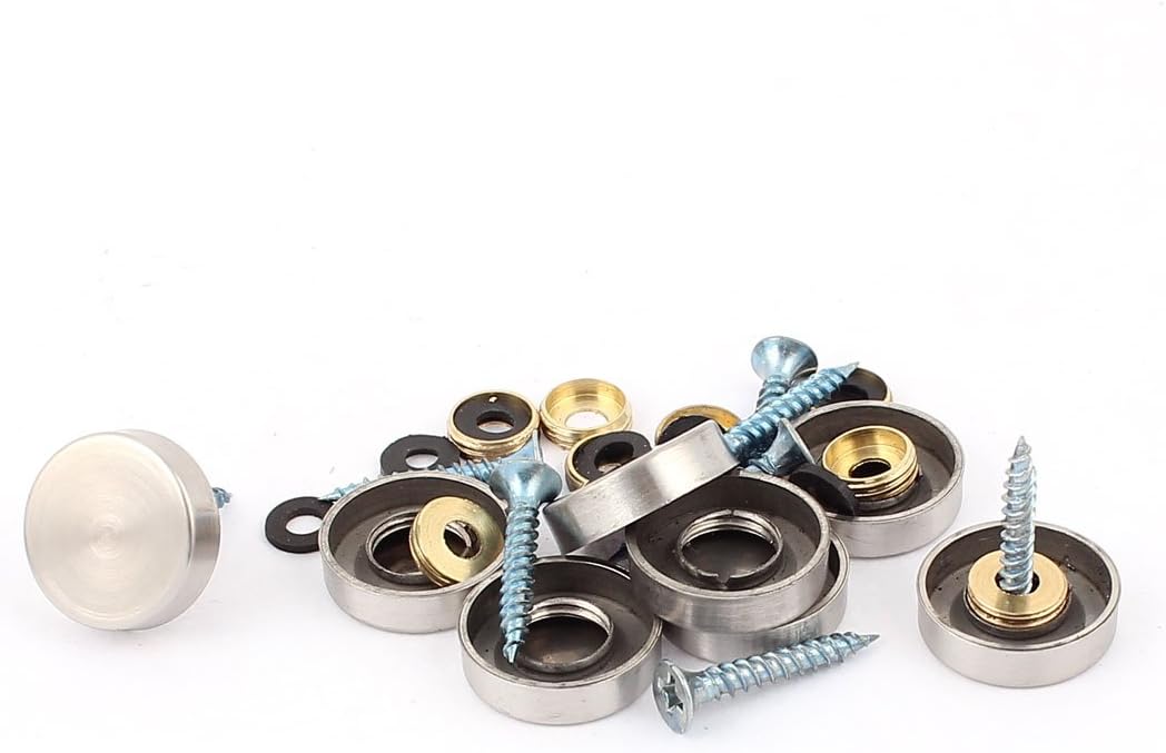 Decorative Screw Quality Parts Cap Advertising Mirror Nail Silver Tone 8pcs Model:51as247qo169