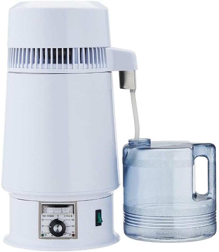 Home Moonshine Alcohol Still Wine Making Set Brewing Kit Water Distiller Stainless Steel Inner Distiller with Connection Bottle 4L Pure Water Distillation 750W