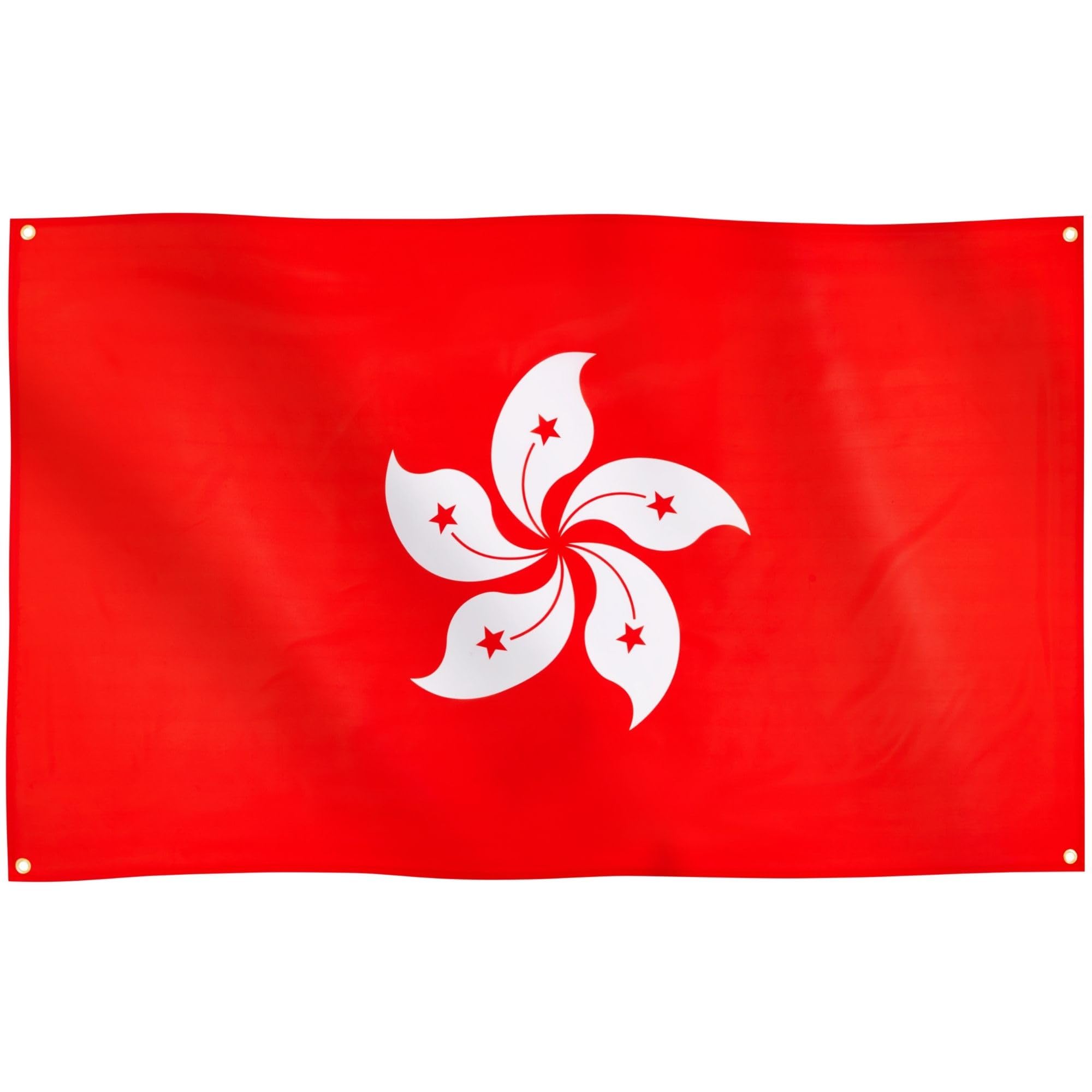 Runesol Hong Kong Flag, 91x152cm, 3ft x 5ft, 4 Grommets, Eyelet In Every Corner, Chinese New Year, Lunar New Year, 農曆新年, People's Republic Flag, Bauhinia Flower, Premium Flags, Inside, Outside
