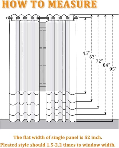 Miniatura 7 de RYB HOME - Cortinas blancas traslúcidas con textura de lino, privacidad para dormitorio, decoración de ventanas, paneles de luz natural para patio,