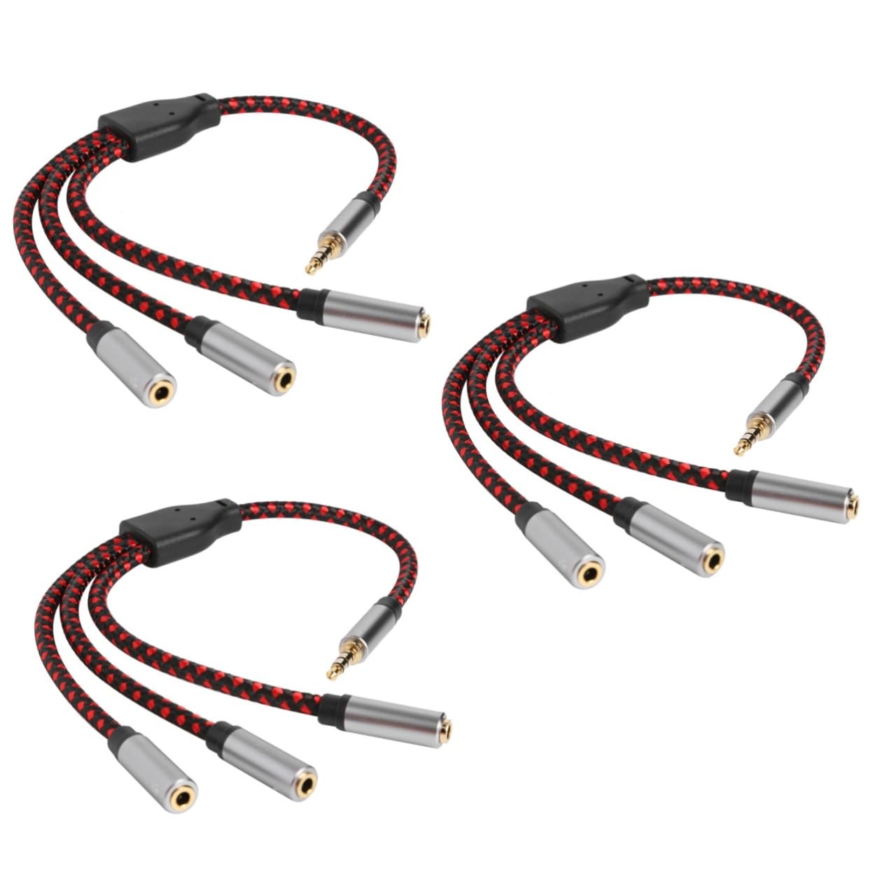 HOMSFOU 3piezas Cable Divisor De Audio y Splitter De Extensión Adaptador De Auriculares para Conectar Múltiples Dispositivos De Sonido Compatible y Otros Dispositivos Portátiles