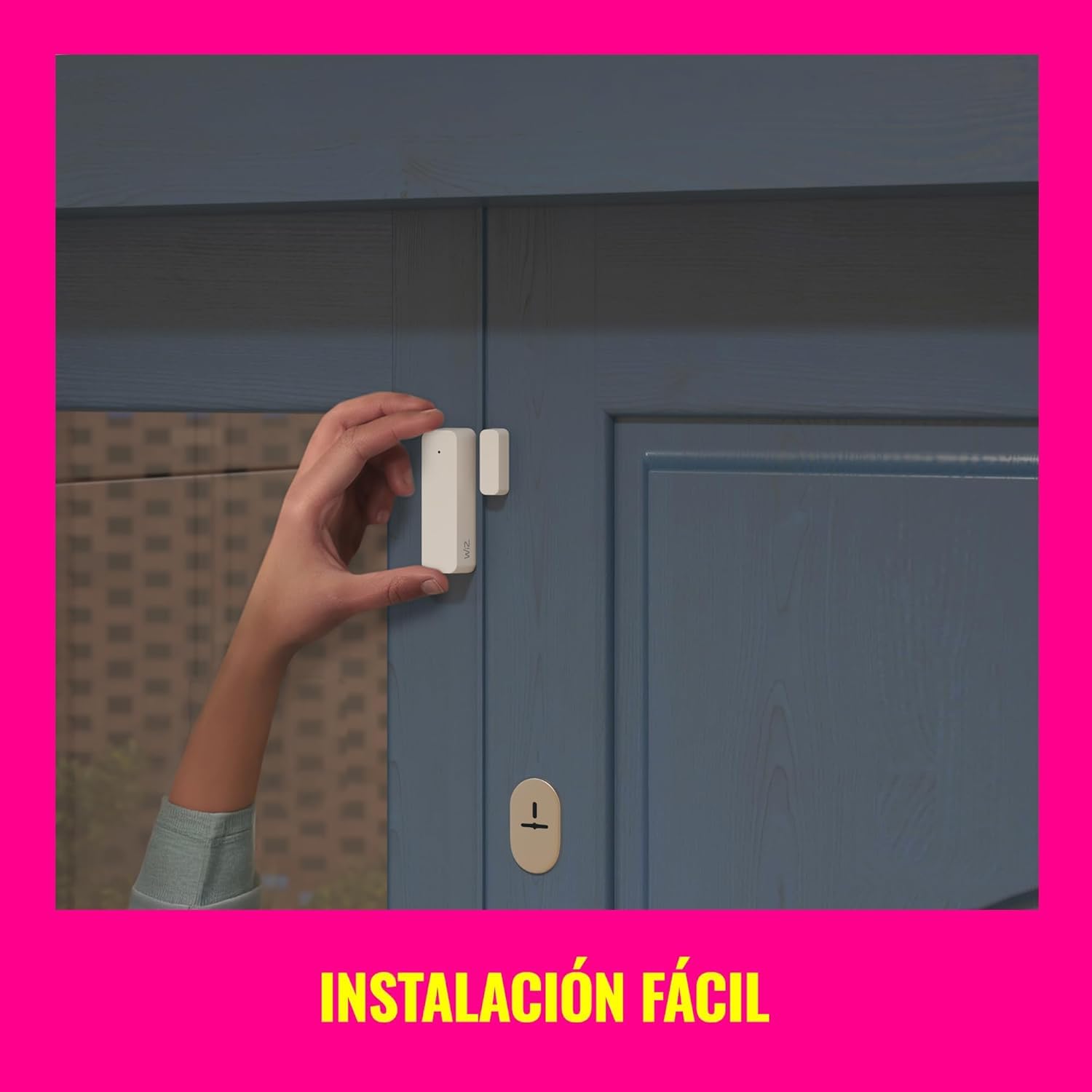 WiZ Sensor de Contacto - Vigilancia del hogar, alertas en Tiempo Real, alarmas Luminosas, fácil instalación, Control de Aplicaciones, conexión con cámaras y Luces WiZ, Paquete Doble