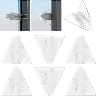 Maveek Upgraded Invisible Child Safety Lock, 8 Pcs Clear Sliding Door Latch Locks Door Window Security Bar, Keyless Jammer Stopper for Kids Baby Proofing