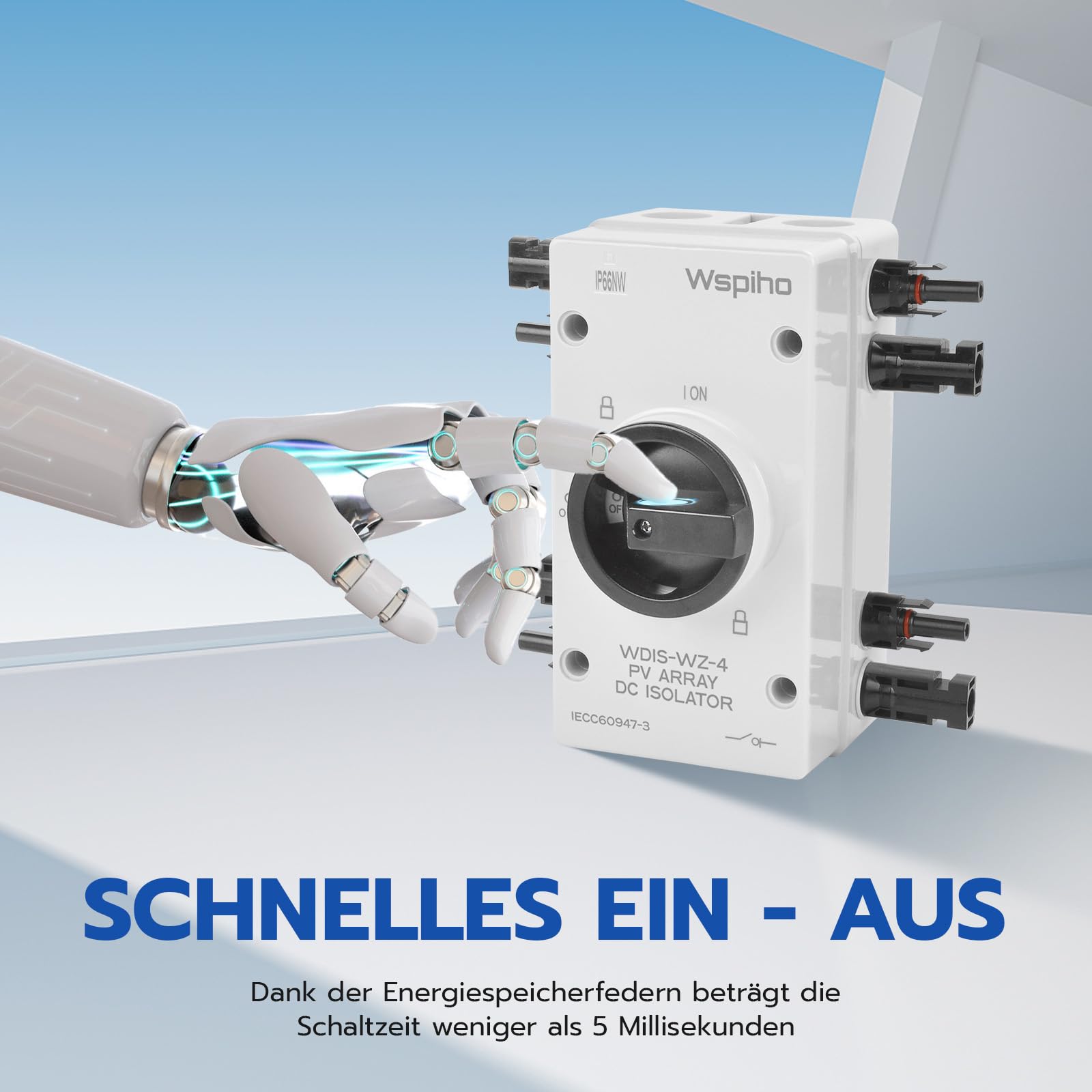 DC Trennschalter PV Anlage 32A 1000V,2 String PV Trennschalter Solar Anschlusskasten für Solaranlage,IP66 PV Sicherungsautomat für Solarplatten