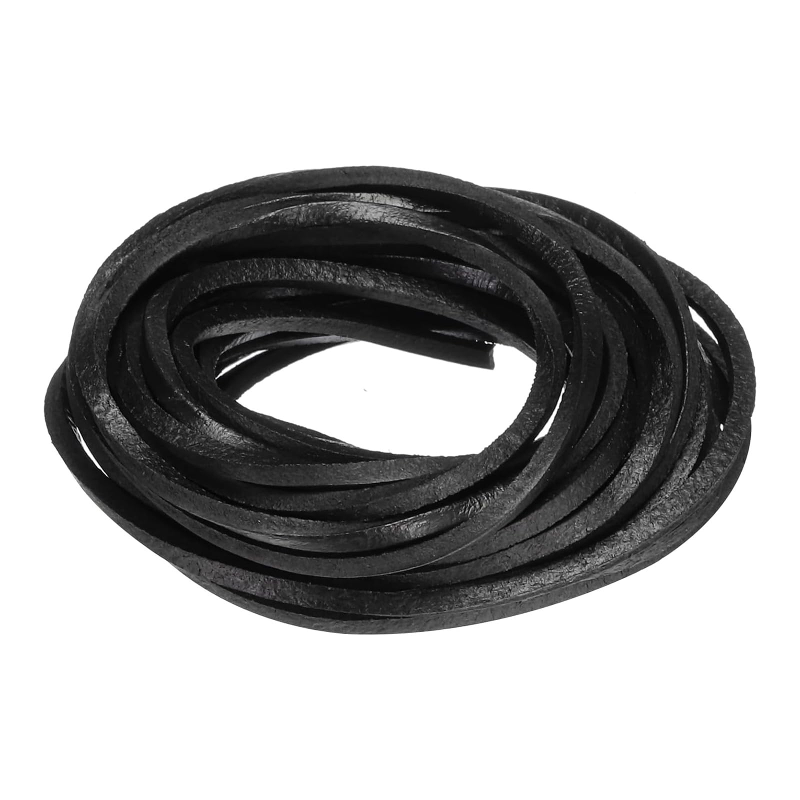 Unifizz 3.3 Yard x 2 mm Flat Leather Cord for Jewellery Making, Leather Strap Cord for DIY Crafts, Bracelet Necklace Craft Leather Cord - Black