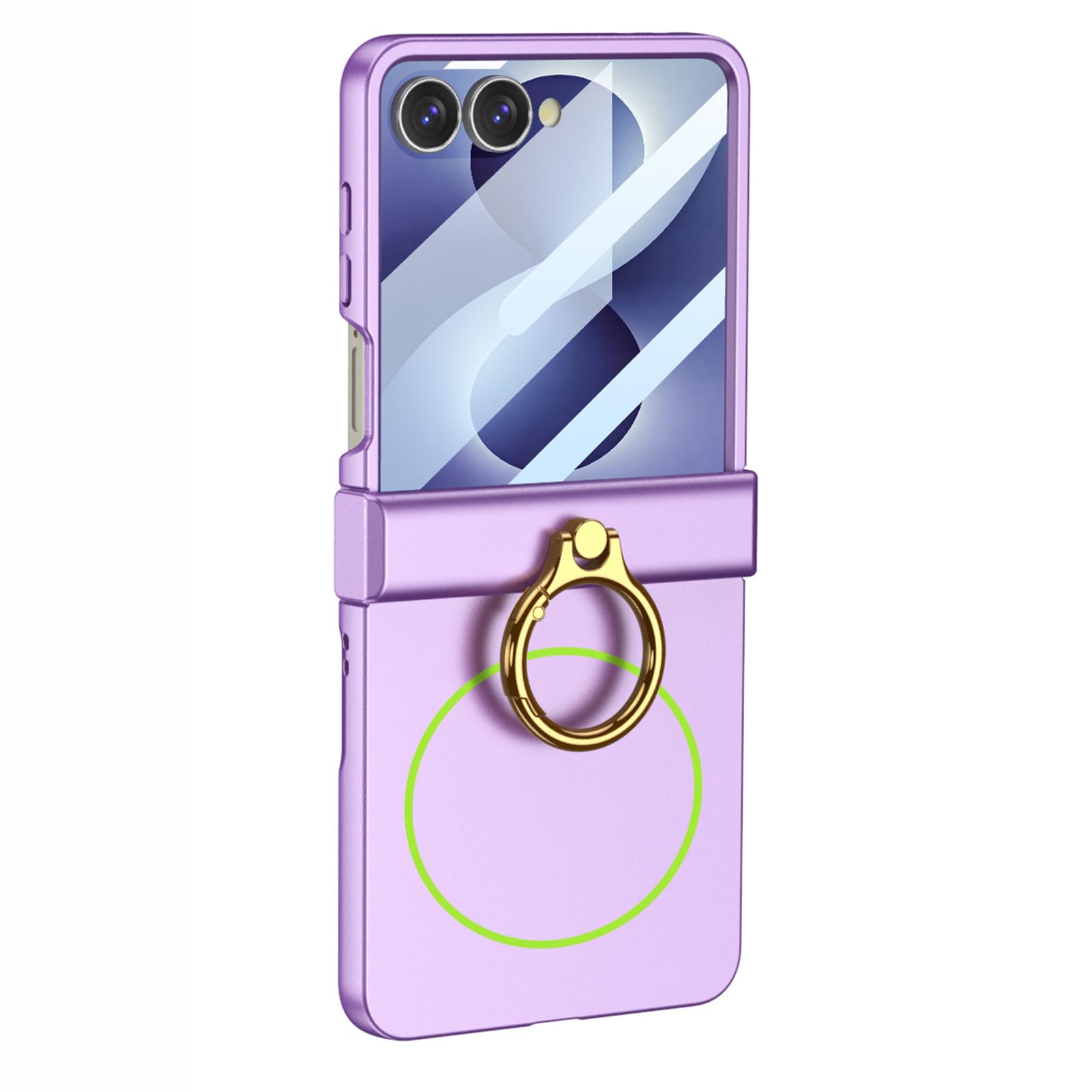 LUOTANL Hinge Case for Samsung Galaxy Z Flip 8, Small Screen Film Protector Slim Plating Ring Cover