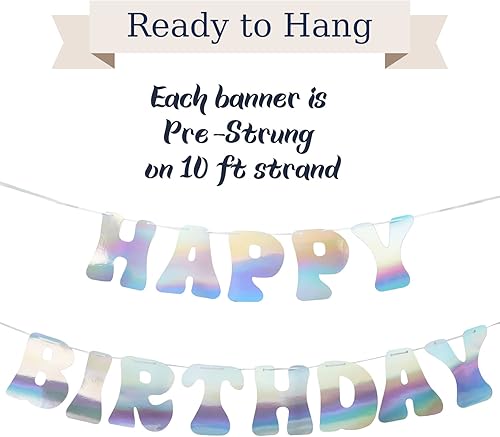 Miniatura 3 de RUBFAC Kit de arco de guirnalda de globos negros y dorados y pancarta iridiscente preencordada de feliz cumpleaños para cumpleaños, bodas, baby