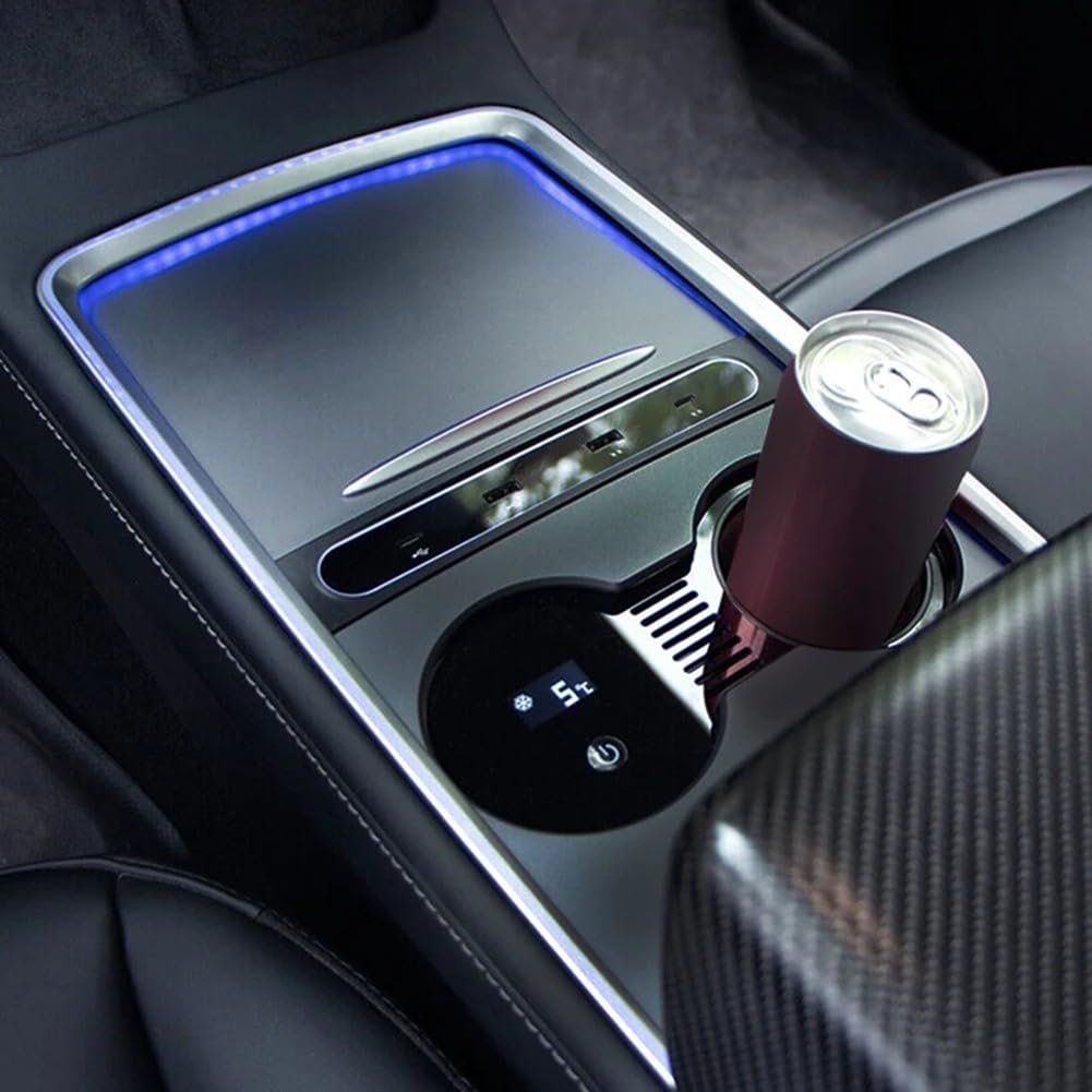 Porte-gobelet de voiture avec contrôle intelligent de la température, prise en main stable, matériau robuste, convient pour Tesla pour Model 3