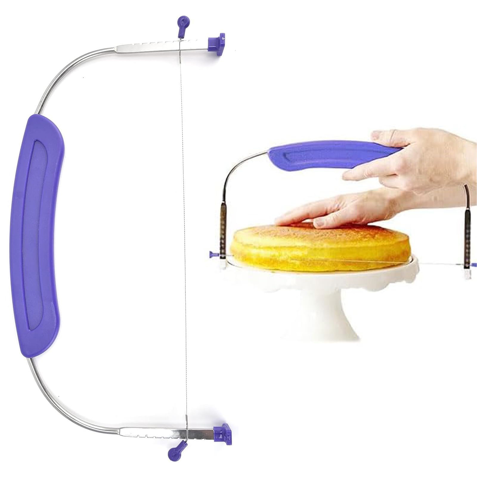 WNXBFO Adjustable Cake Leveller and Slicer, Professional Cake Cutter (Purple), 30 x 16 x 1.7 cm
