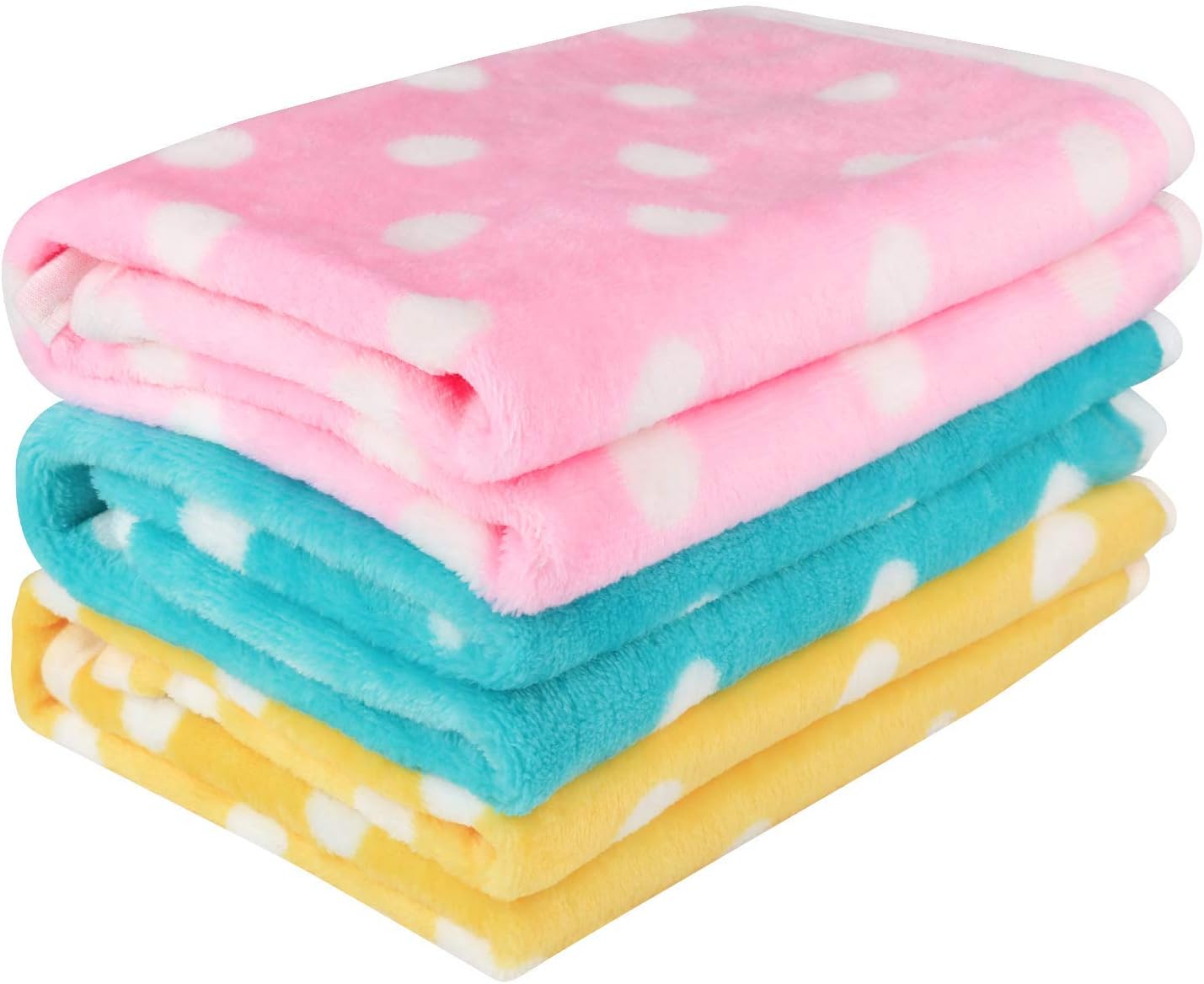 Dog Blanket Blanket - Cute Dog Cat Fleece Blankets with Pet Dot Prints for Kitten Puppy and Small Animals Pack of 3