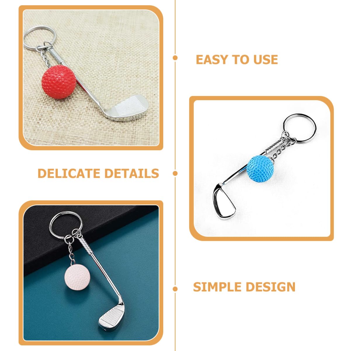 TOYANDONA Golfschlüsselanhänger Metall Golfschläger Und Golfball Design Dekorativer Schlüsselring Für Und Türschlüssel Golfzubehör Für Golfer