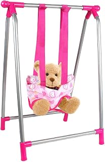 Ainichi Baby Doll Stroller Set | Baby Stroller Car Seat for Dolls | Newborn Baby Doll Nursery Role Play Playset | Baby Doll Accessories of Stroller, Swing, Rocking Chair, High Chair, Bed