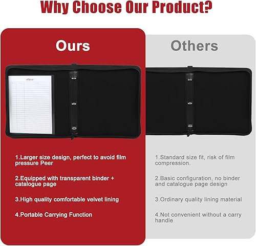 Vista 2 de eTone Caja de almacenamiento de película negativa sin ácidos, bolsa de película de archivo, protector de álbum de 3 anillos de película negativa