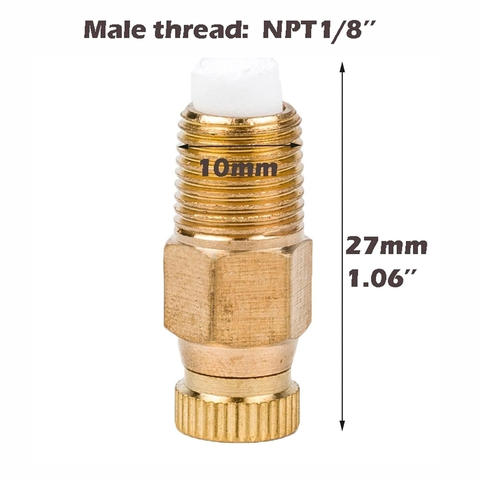 LKYJD 10pcs Brass Misting Nozzles Replacement Heads with Filter, High Pressure Atomizing Misting Sprayer for Patio Lawn, Landscaping, Dust Control, 1/8