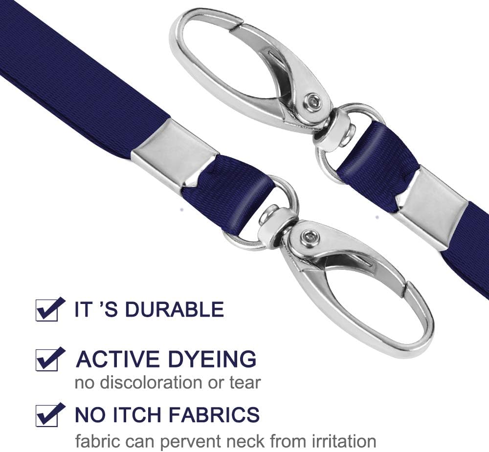 50 Pack Lanyards for Id Badges Holder Bulk Lanyard with Clip Swivel Hooks (Navy) - Image 4